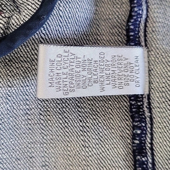 Chico's Embellished Heritage Turquoise Beaded Denim Jacket Inkspill Indigo Sz L - Picture 16 of 16